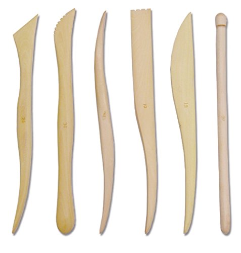 Lot de 6 outils en bois pour sculpture façonnag...