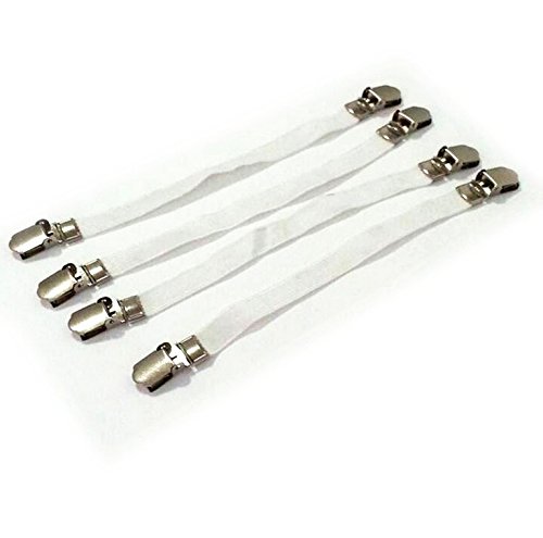 Lot de 4 clips attaches blanches réglables pour...