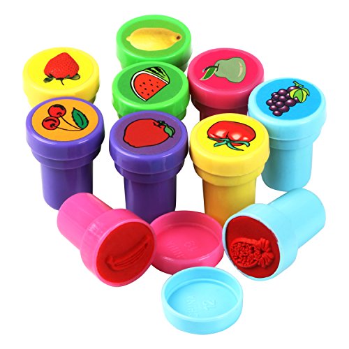 Lot de 10 jolis tampons fruits en plastique jeu...