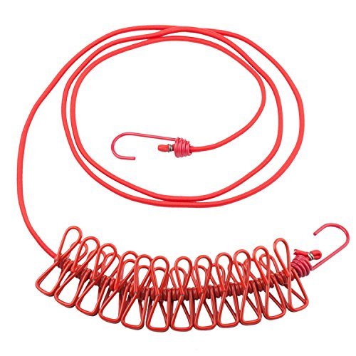 Longue corde rouge souple compacte 12 pinces à ...