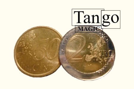 Tango Magic Euro Copper And Silver Coin (2e and 50c w/DVD)(E0054)Tango-Trick 5055825659334 (5055825659334)
