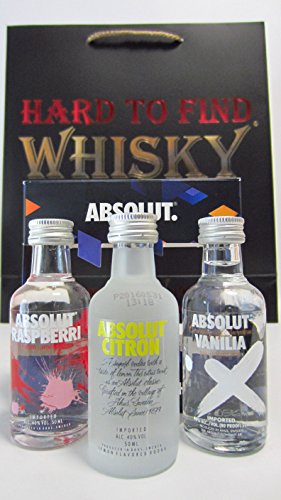 - absolut 3 x flavoured miniatures gift set - w...