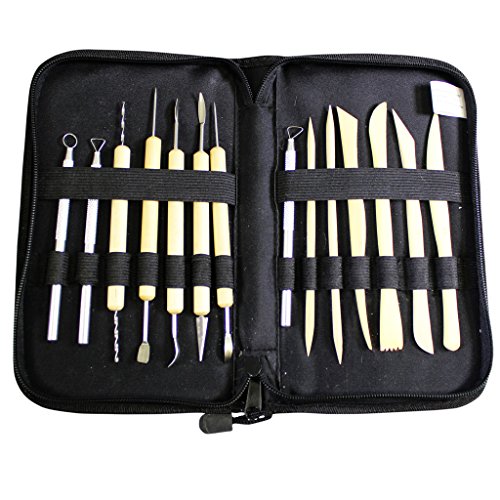 Kit de poterie de 14 outils dans un étui de ran...
