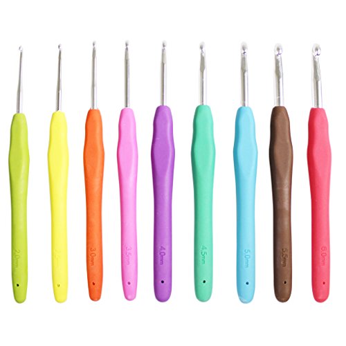 Ensemble de 9 crochets en aluminium avec manche...