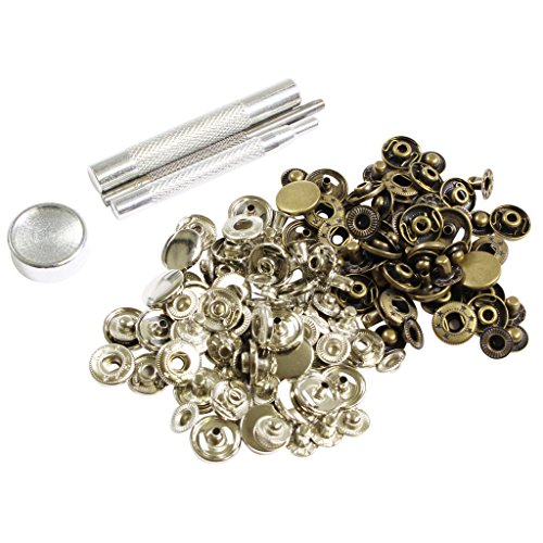 Kit 80 Boutons Pression Argent et Bronze Fermoi...