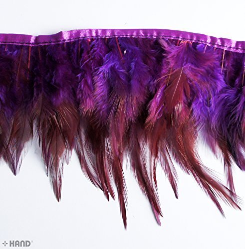 du13 Violet naturel plumes Frange 11,4 cm/Dimen...