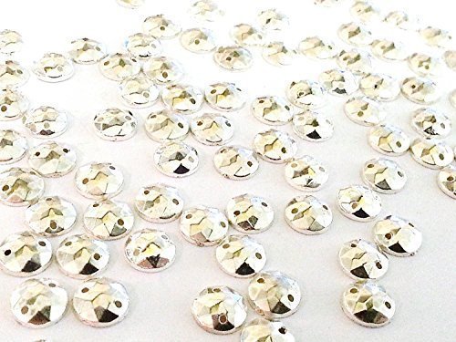 ARGENT Facettes Acrylique à coudre Clous, Coutu...