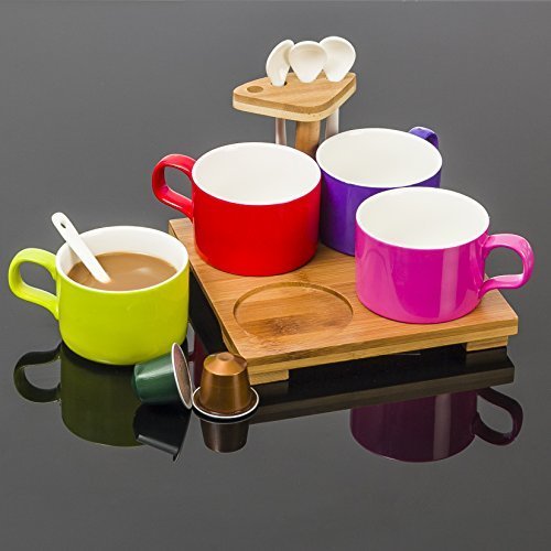 Miami Tasse à café& Agitateur Lot de Chai Buddy®-avec 4x tasses à café avec 4x Agitateurs sur un plateau de service en bambou. Idéal pour café, thé, Expresso, ou Tasses à Cappuccino 5055865426156 CHAI BUDDY Miami Tasse à café& Agitateur Lot de Chai Buddy®-avec 4x tasses à café avec 4x Agitateurs sur un plateau de service en bambou. Idéal pour café, thé, Expresso, ou Tasses à Cappuccino 5055865426156 CHAI BUDDY