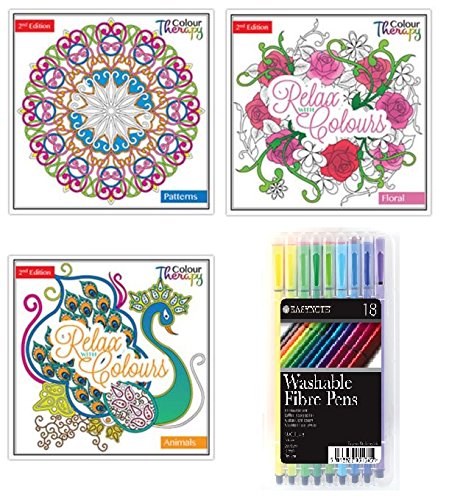 3 Adulte Livres À Colorier Excellents Anti- Str...