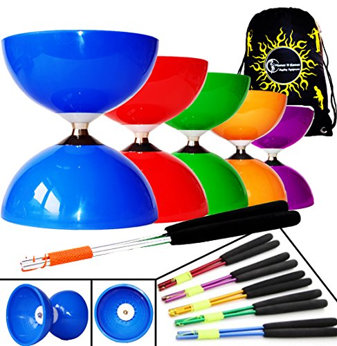 Juggle Dream BIG TOP Diabolo Set - JUMBO Roulement Diabolo + Diablo Baguettes en Aluminium avec Ficelle Diablo + Sac de Transport. (Rouge) code EAN 5055897575525 