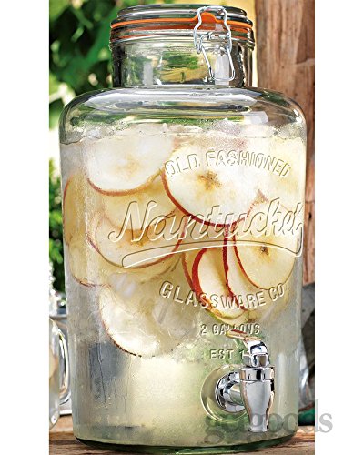 Get Goods 8 litres-Lot de 2 grands Nantucket Kilner Type de conservation-Verre à vin-Boîte de conservation-Distributeur de boisson avec robinet code EAN 5055908401713 