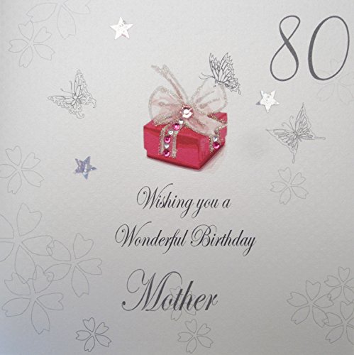 White cotton cards bdp80-80 M Wishing you a Wonderful Birthday mère Carte pour 80ème anniversaire faite à la main Blanc 5055926022051 White Cotton Cards White cotton cards bdp80-80 M Wishing you a Wonderful Birthday mère Carte pour 80ème anniversaire faite à la main Blanc 5055926022051 White Cotton Cards