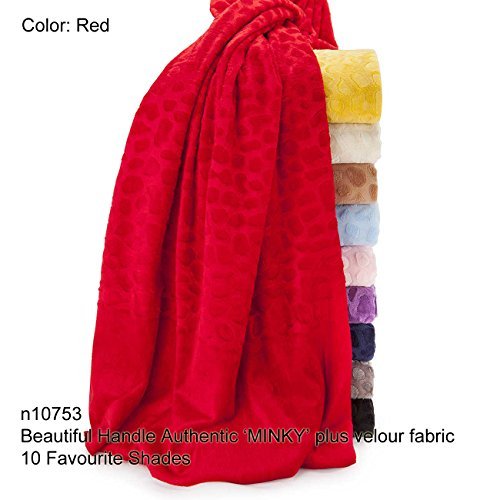 Neotrims Minky minkie Tissu en velours en peluche en peluche, en velours doux pour photographie & Crafts. 10 couleurs tendance, tissu Poids moyen avec une poignée, Belle peluche. Poils en peluche en velours pour vêtements, Home Décor et crafts. Classique Motif galets en relief. Idéal de Prix., Tissu, rouge, 1 m 5055932904594 Neotrims Knit Rib Fabric & Cuffs