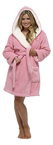 Foxbury Foxybury Femme Waffle Peignoir Doublé de Sherpa (Rose foncé) M 5055949154180 (5055949154180)