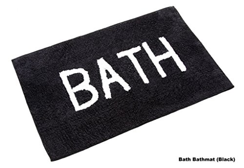 - tapis de bain noir bath - 50 x 80 cm - 100% c...