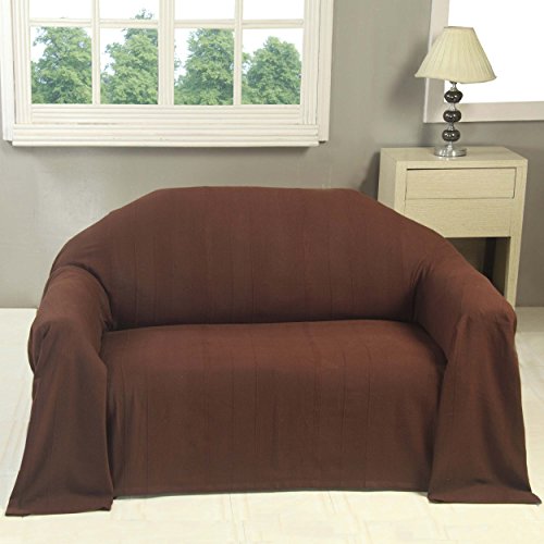 Jeté de lit ou jeté de canapé chocolat - 230x26...