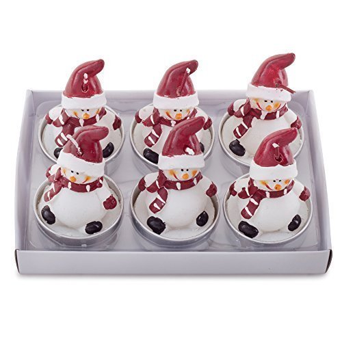 Lot de Six Bougies Chauffe-Plats Motif Bonhomme...