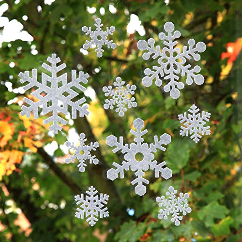 Lot de 18 Autocollants de Fenêtre Flocons de Ne...
