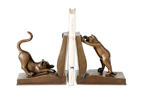 Sculpture en bronze Mouvement bookholder (chat)
