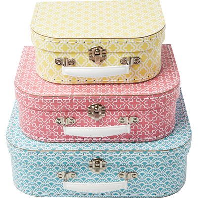Sass & Belle Lot de 3 valises de rangement Moti...