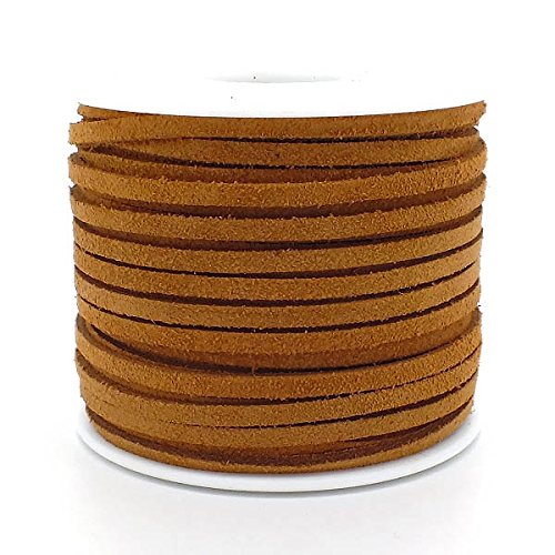 Suede Cordon plat en cuir/daim véritable Camel 2 m/3 mm 5056001602595 (5056001602595)