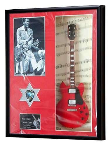Chuck Berry Guitare miniature encadrée affichage