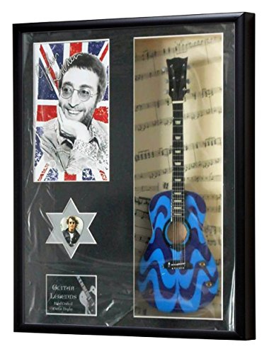 John Lennon Guitare miniature encadrée affichage