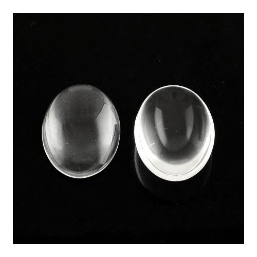 Paquet 5 x Clair Verre 30 x 40mm Cabochon Ovale...