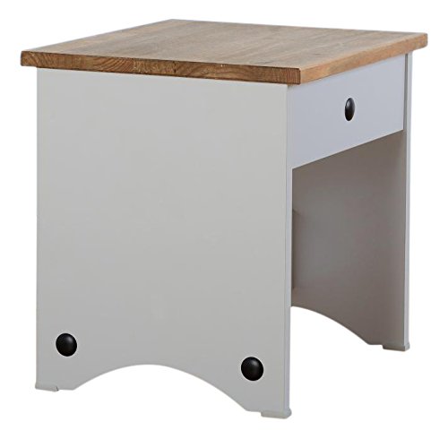 Seconique By home discount ltd corona coiffeuse tabouret, en bois, gris/pin ciré vieilli 5056065609646 (5056065609646)