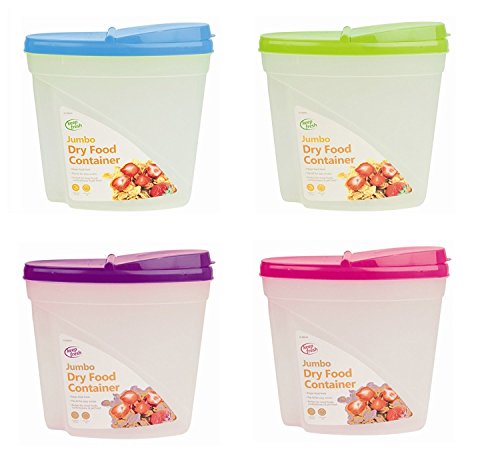 4x set de plastique 3l dry food kitchen storage...