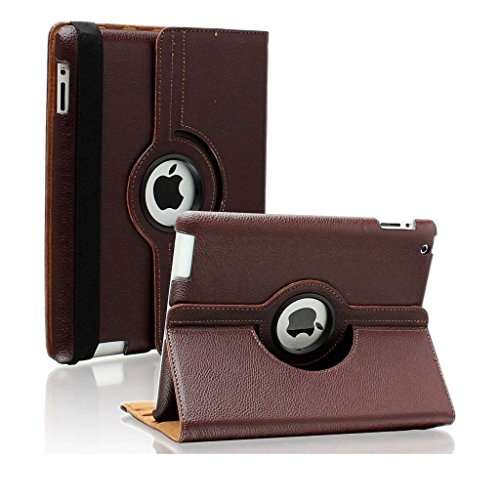Brun en cuir PU Housse étui avec support rotati...