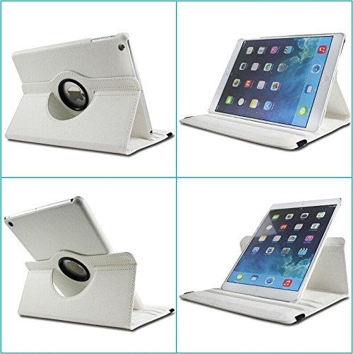 Blanc en PU imitation cuir avec support rotatif...