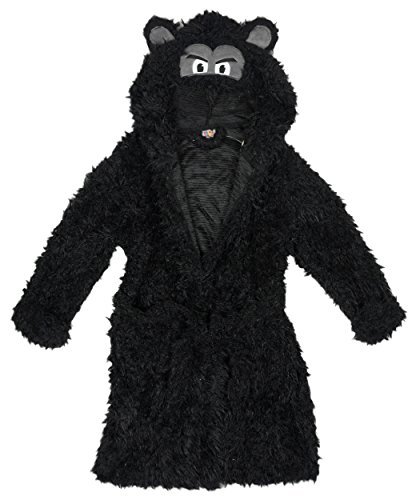 GetWivvit Garçons Gorille Face Robe De Chambre À Capuche avec oreilles Peignoir Polaire tailles de 2 à 11 Ans - Pour Garçons, Noir, 3-4 Years 5056122605956 (5056122605956)