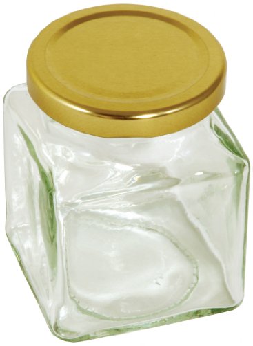 Préserver jar-carré avec vis de l'or 200g