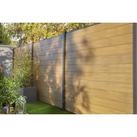 Lame de clôture composite Neva chêne doré (lot de 3 lames) 5057741386684 