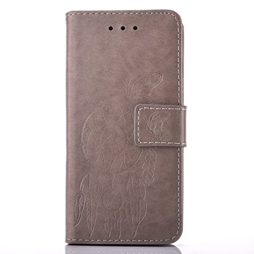 Gris pour huawei p9 plus case, folio pour huawe...