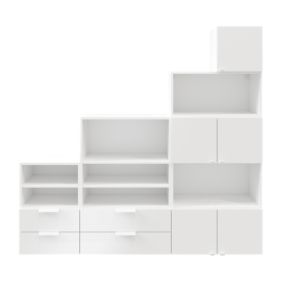  Ensemble de meubles de rangement sous pente et/ou comble blancs brillants GoodHome Atomia H. 187,5 x L. 187,5 x P. 35 cm code EAN 5059340103679 