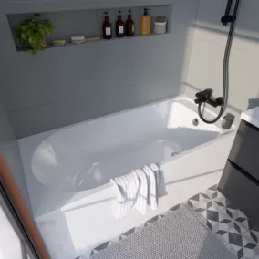  Baignoire droite Cavally L. 140 x l. 70 cm blanc code EAN 5059340339412 