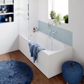  Baignoire droite avec poignées d'appui 170x75 cm Cavally blanc code EAN 5059340339535 