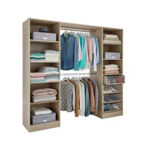 Kit dressing Qazar effet chêne 2 colonnes et 2 penderies l.220 x H.200 x P.48 cm 5059340370477 Kit dressing Qazar effet chêne 2 colonnes et 2 penderies l.220 x H.200 x P.48 cm 5059340370477