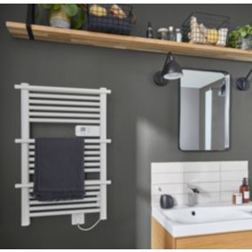 Sèche-serviettes électrique à inertie sèche GoodHome Solna blanc 350W 5059340395685 