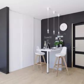  Porte de placard coulissante blanc profil blanc GoodHome Arius H. 248,5 x L. 77.2 cm + amortisseurs code EAN 5059340415826 