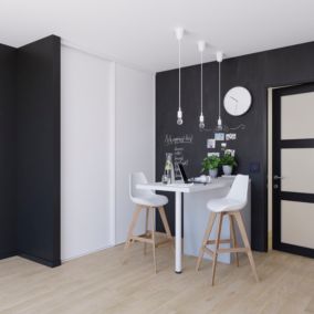  Porte de placard coulissante blanc profil blanc GoodHome Arius H. 248,5 x L. 92.2 cm + amortisseurs code EAN 5059340415833 