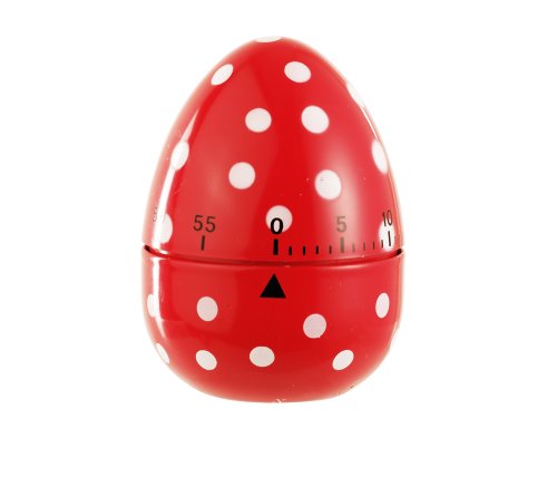 Minuteur oeuf 60 minutes (rouge à pois)