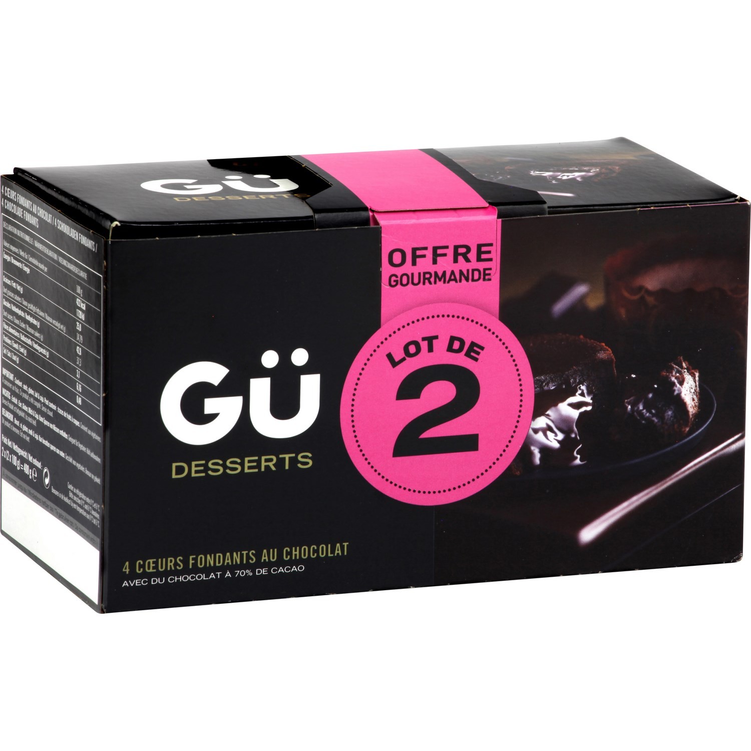 GU Desserts Cœurs Fondants chocolat GU code EAN 5060023979443 
