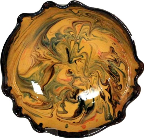 Bol à cannelures et motif aléatoire  25 cm, jaune