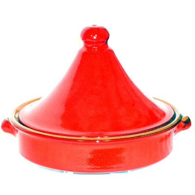 Plat à tajine en terre cuite  28 cm - 'rouge na...