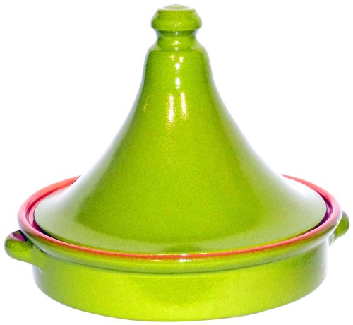 Plat à tajine en terre cuite  25 cm - 'vert nacré'