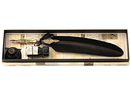 Coles Calligraphy Coles Calligraphie Pewter Plume d'oie et Holder Set - Noir/Attribut en Or code EAN 5060105533310 