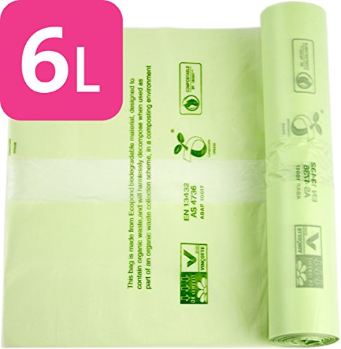 6l compostables cuisine caddy/sac déchets alime...